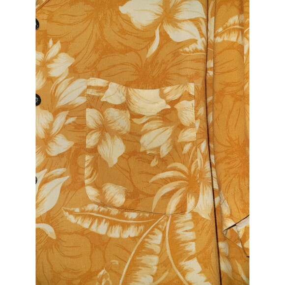 Panama Jack Mens‎ Hawaiian Shirt L Short Sleeve Button Up Collared Orange Rayon - Picture 5 of 9